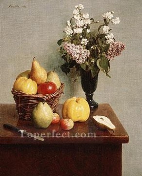 Naturaleza muerta con flores y frutas 1866 Henri Fantin Latour Pinturas al óleo
